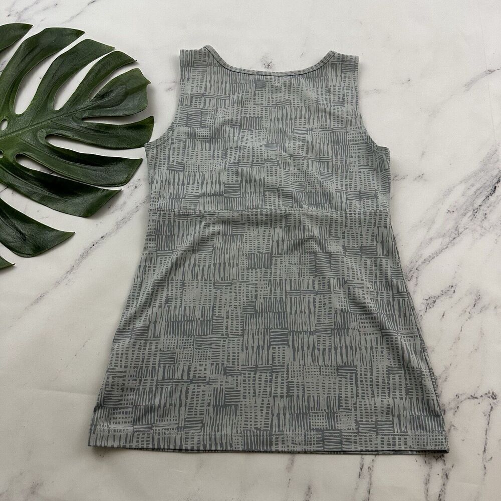 Patagonia Womens Bandha Tank Top Size S Light Gray Floral Stretch Scoop Neck - Picture 5 of 7